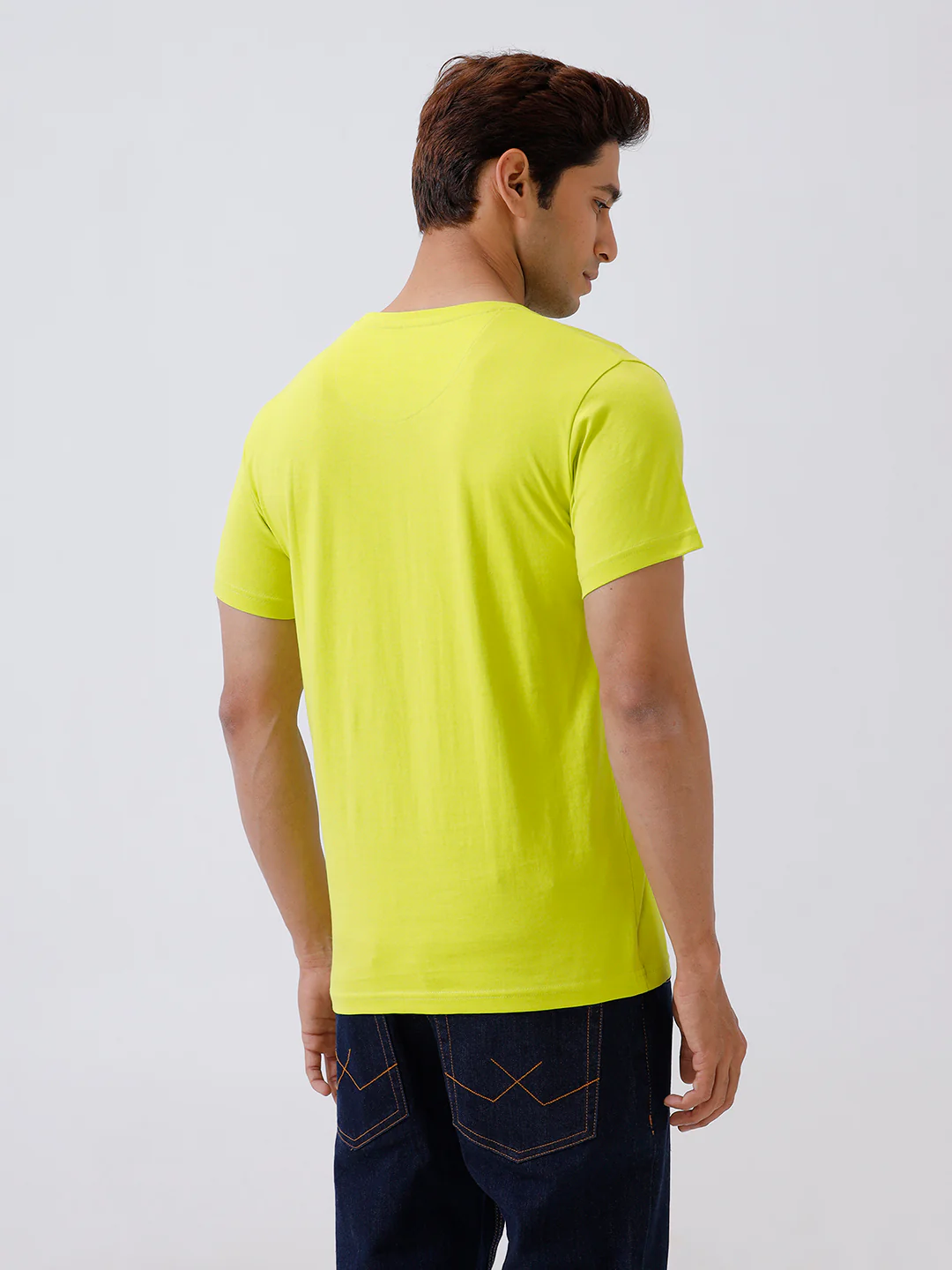100% Cotton Crew Neck Tee Lime Green - Image 4