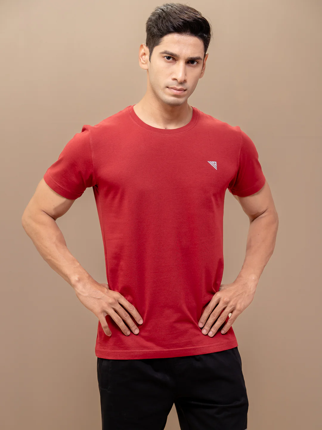 100% Cotton Crew Neck Tee Maroon