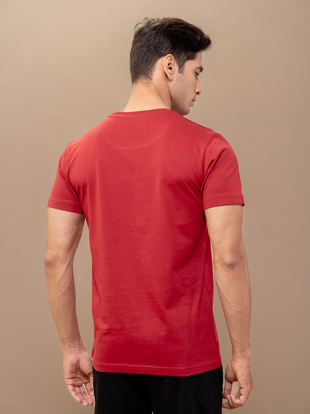 100% Cotton Crew Neck Tee Maroon - Image 4