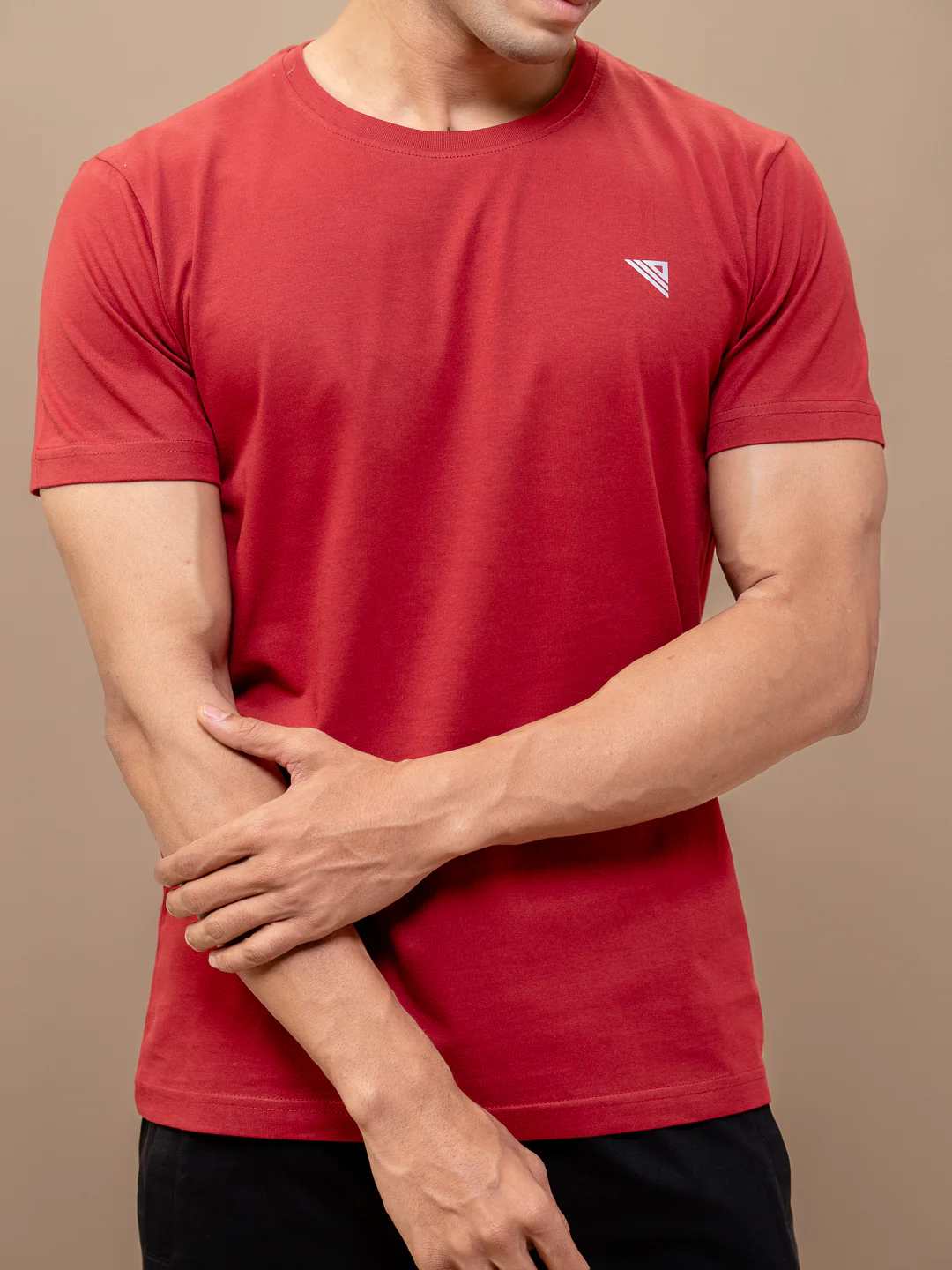100% Cotton Crew Neck Tee Maroon - Image 5