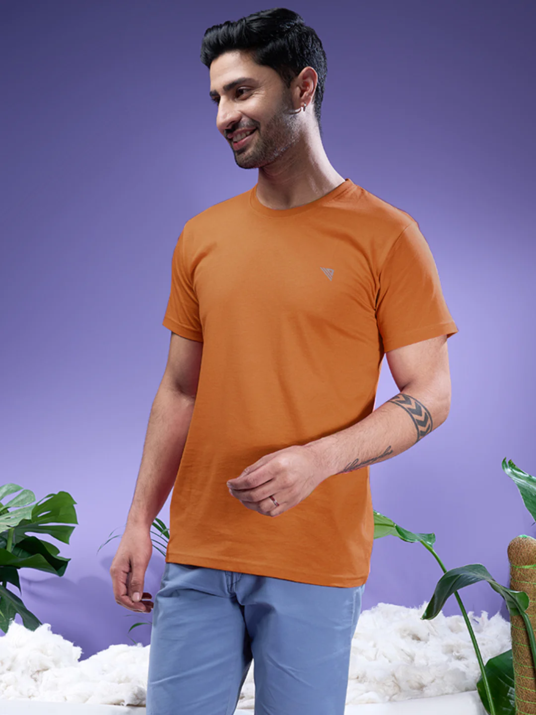 100% Cotton Crew Neck Tee Mustard - Image 2