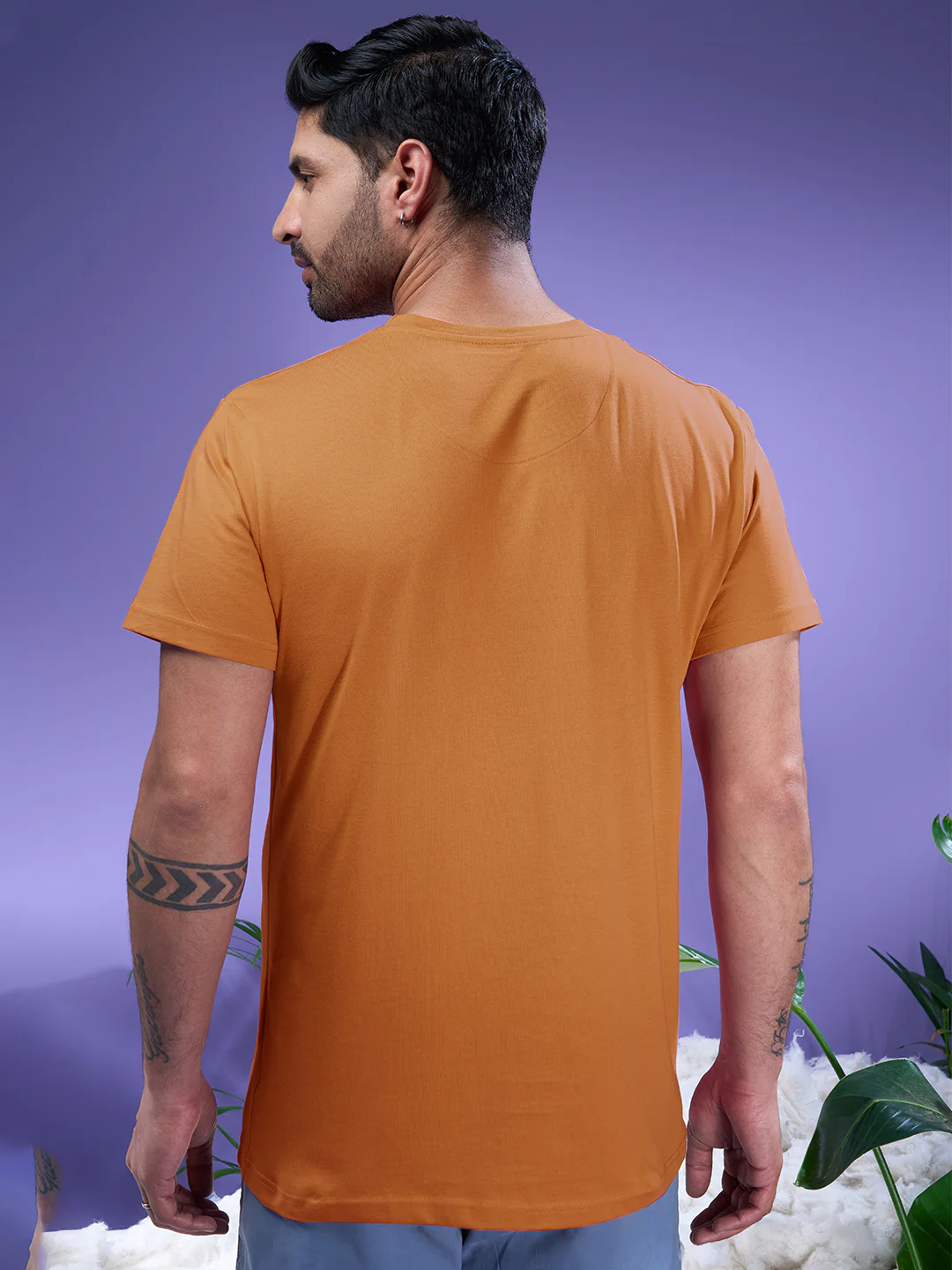 100% Cotton Crew Neck Tee Mustard - Image 4