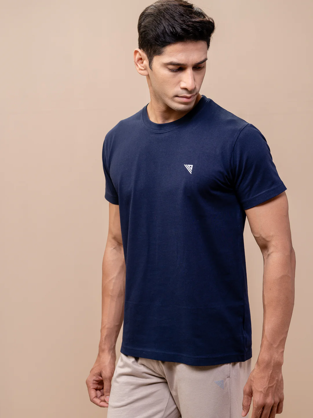 100% Cotton Crew Neck Tee Navy - Image 4