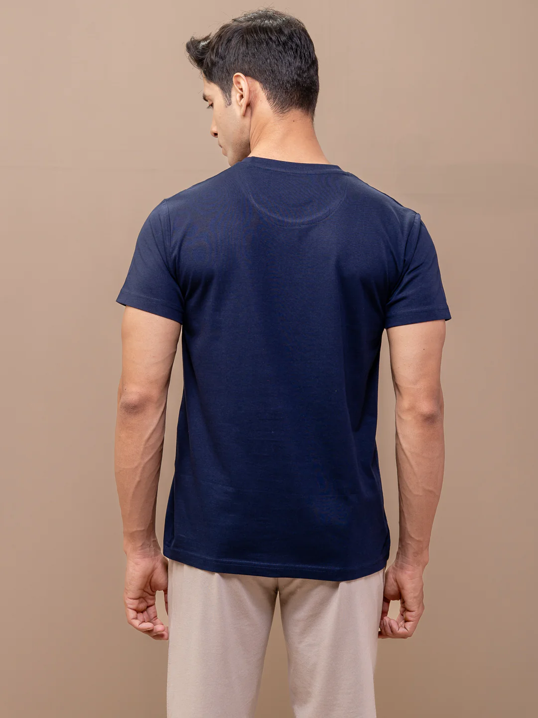 100% Cotton Crew Neck Tee Navy - Image 6