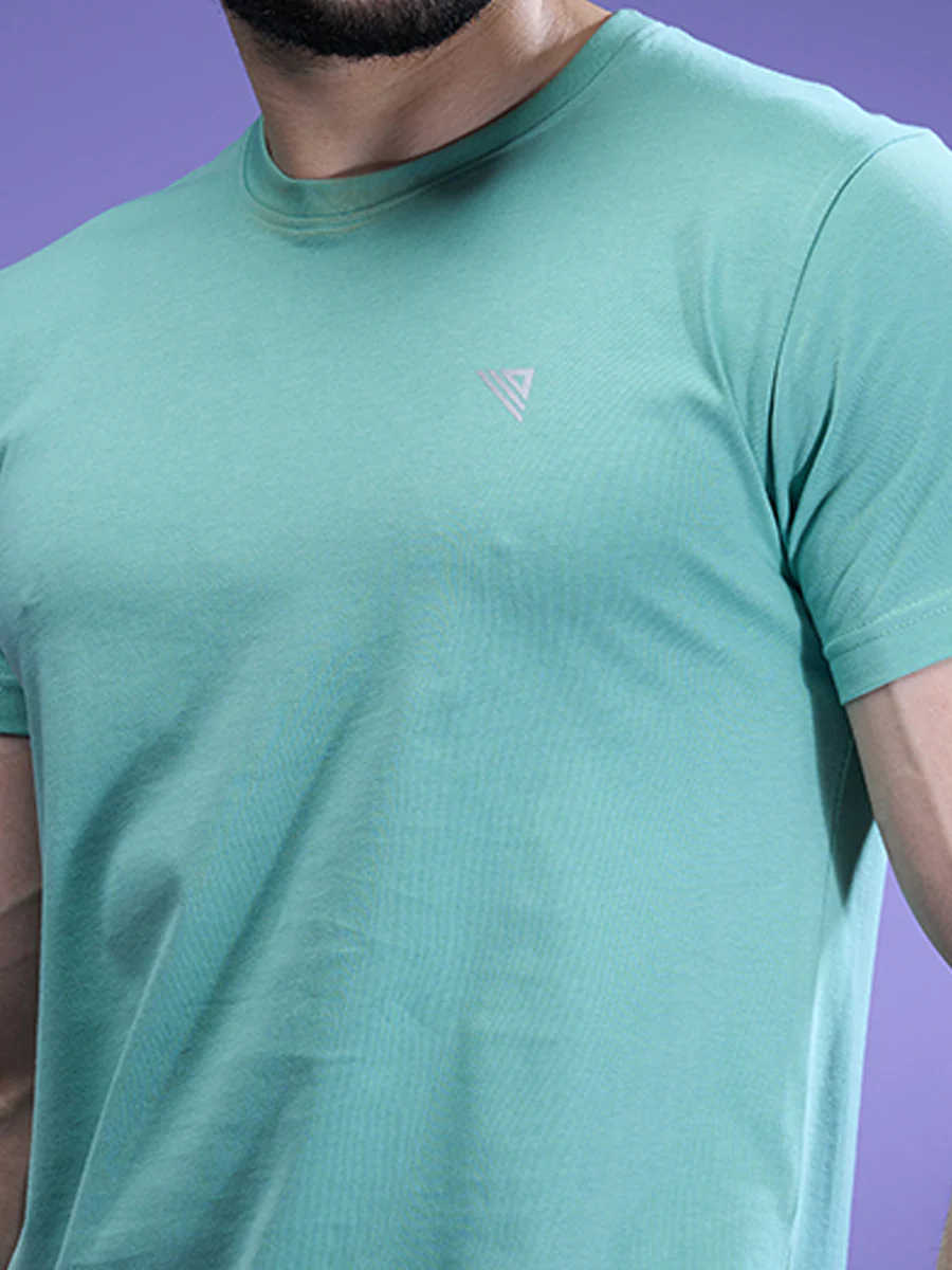 100% Cotton Crew Neck Tee Olive Green - Image 3
