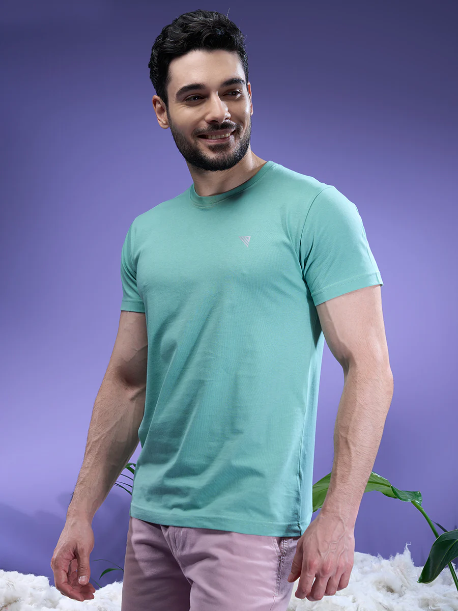 100% Cotton Crew Neck Tee Olive Green - Image 4