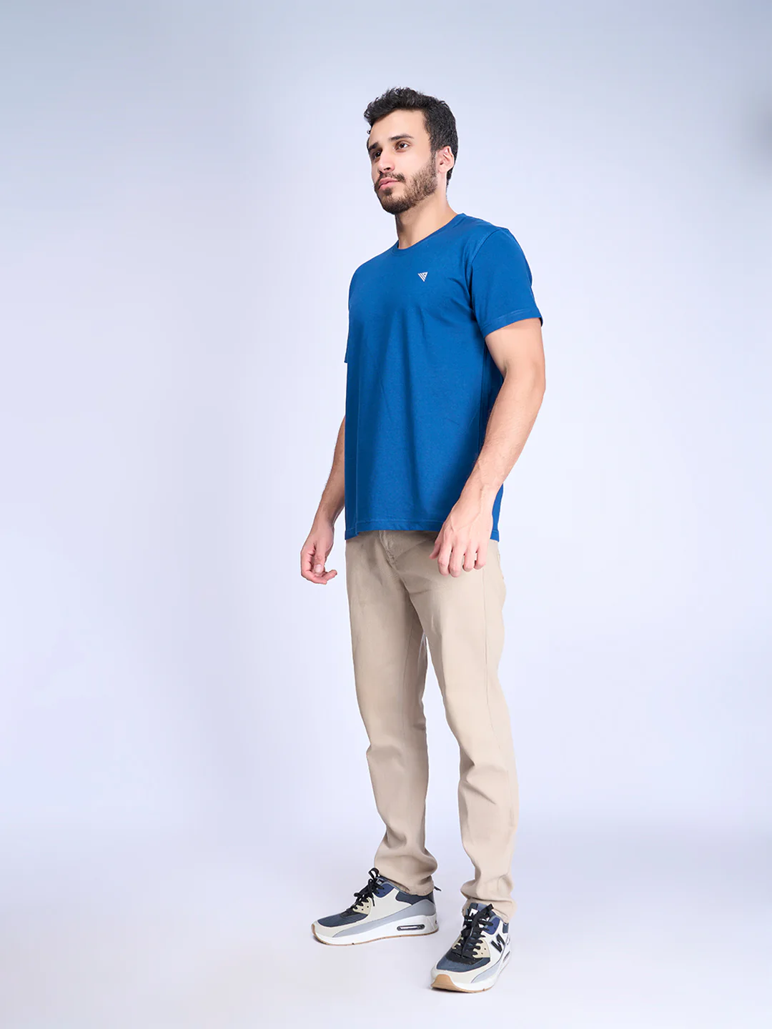 100% Cotton Crew Neck Tee Petrol Blue - Image 4