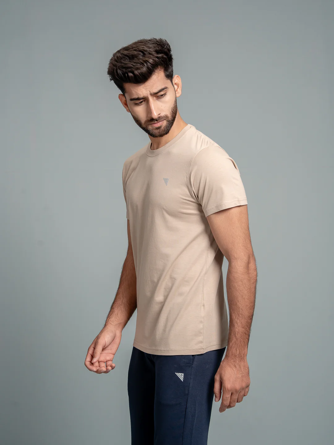 100% Cotton Crew Neck Tee Royal Beige - Image 2