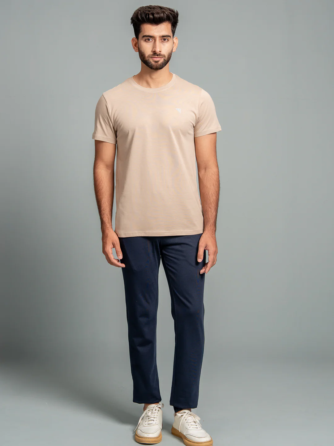 100% Cotton Crew Neck Tee Royal Beige - Image 3