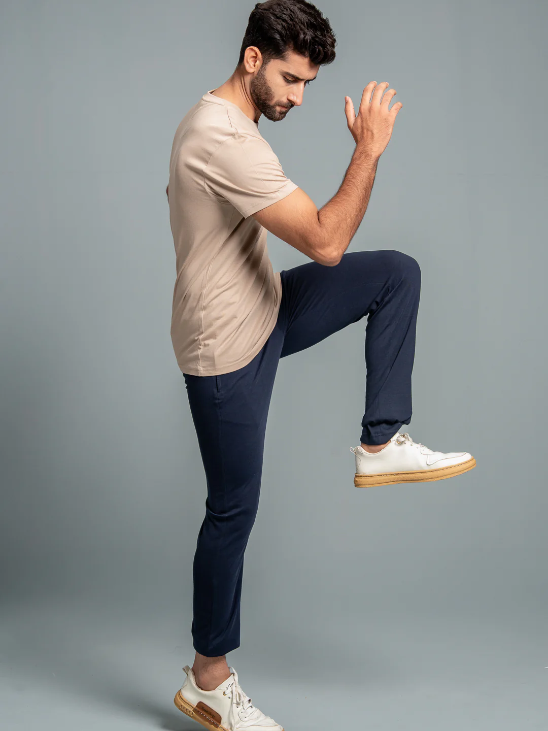 100% Cotton Crew Neck Tee Royal Beige - Image 5