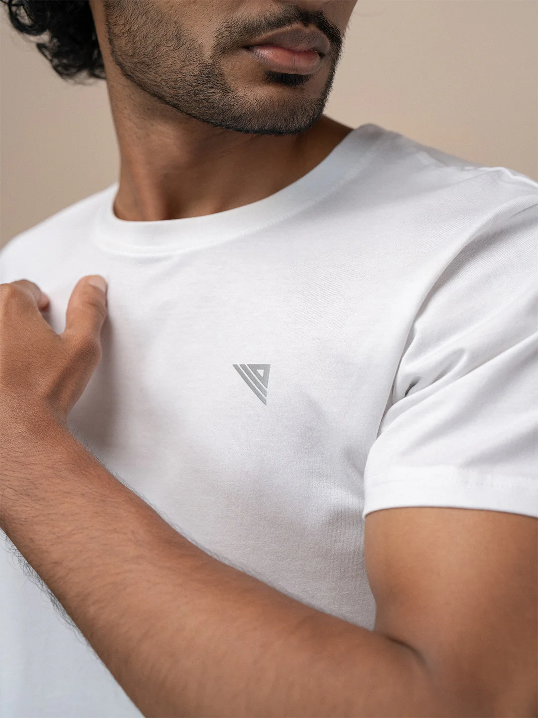 100% Cotton Crew Neck Tee White - Image 3