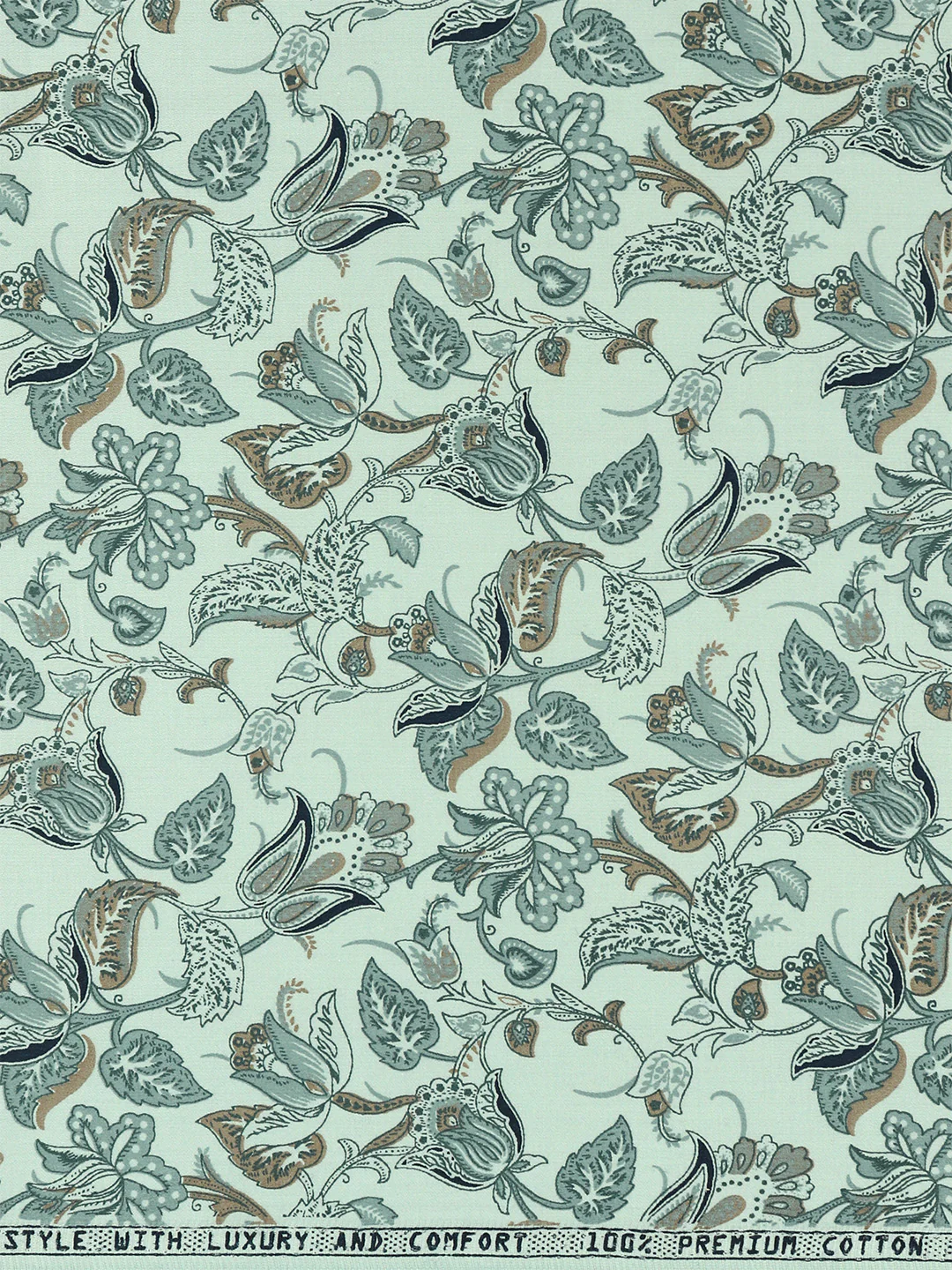 100% Cotton Green Printed Shirt Fabric Oslo - Image 2