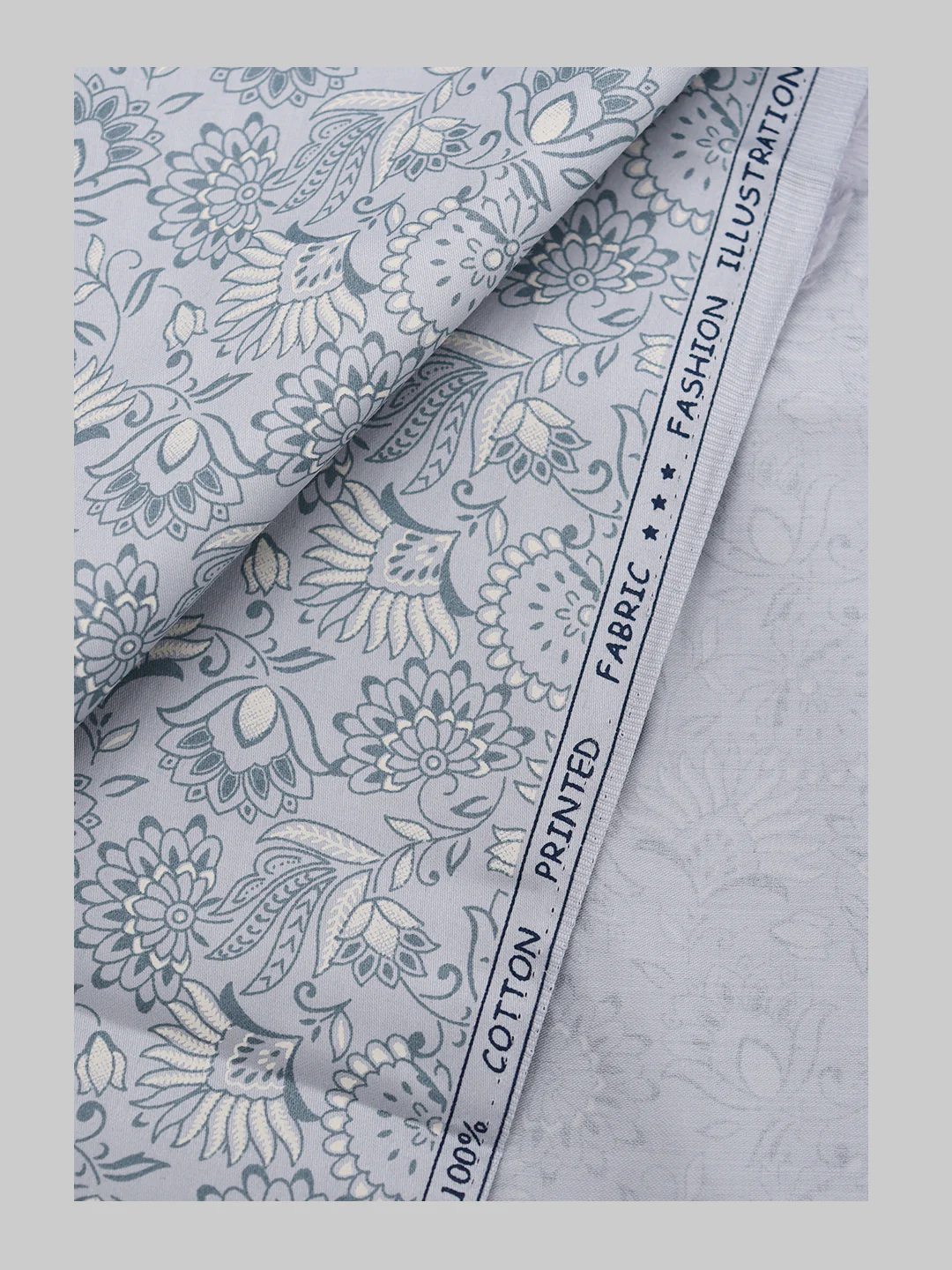 100% Cotton Greyish blue Printed Shirt Fabric Oslo - Image 2