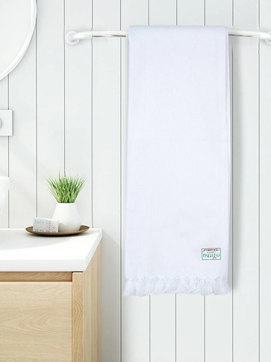 100% Cotton Hand Towel White Cool Touch (Pack of 6)