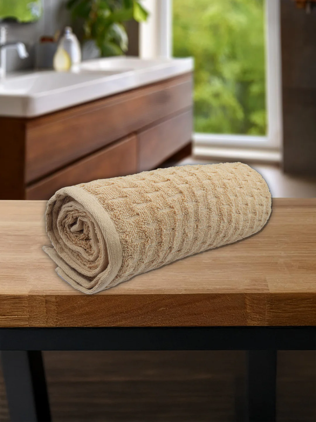 Luxury Terry Low Twist Bath Towel Beige - Image 4