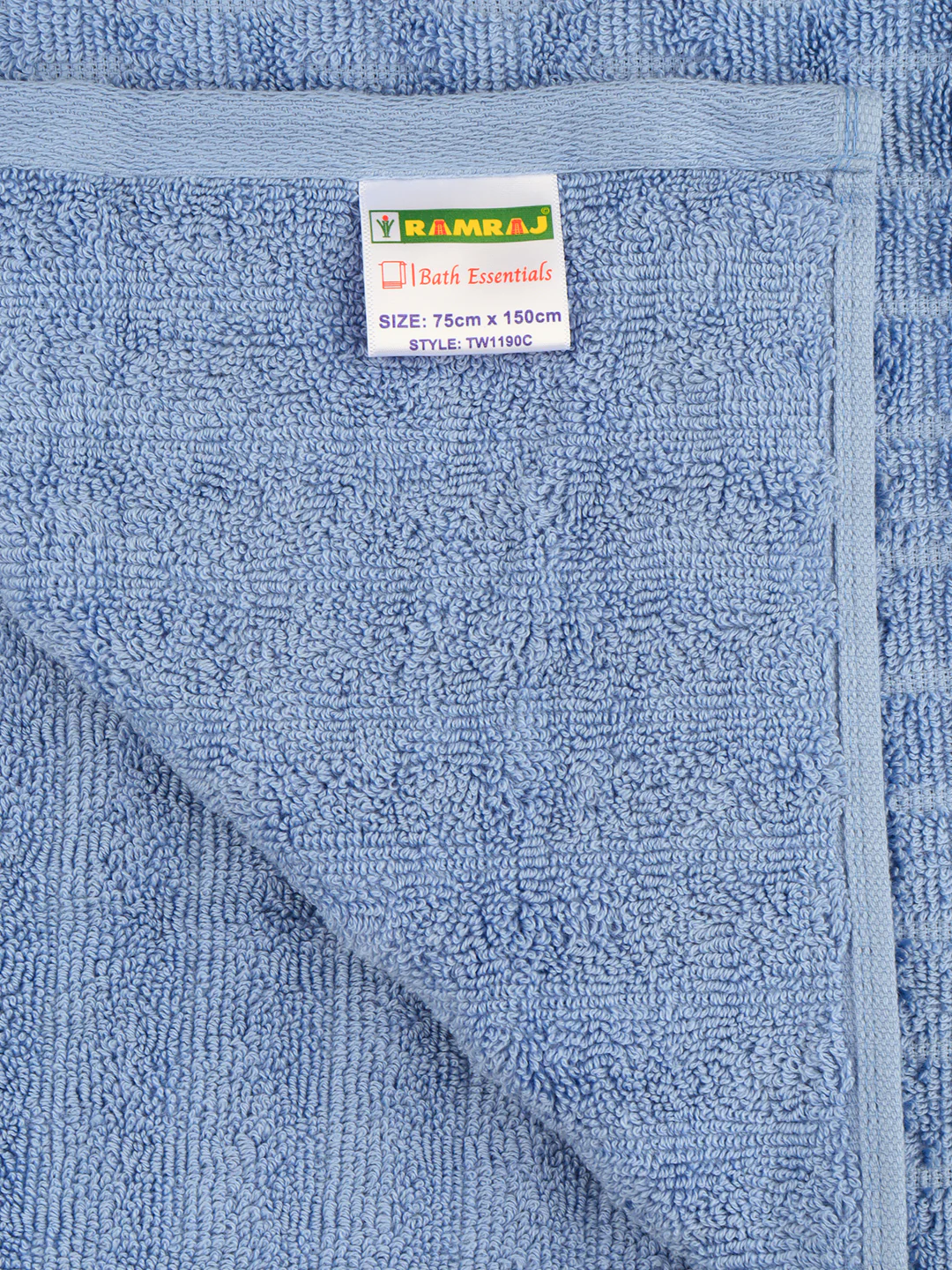 Luxury Terry Low Twist  Bath Towel  Blue - Image 5