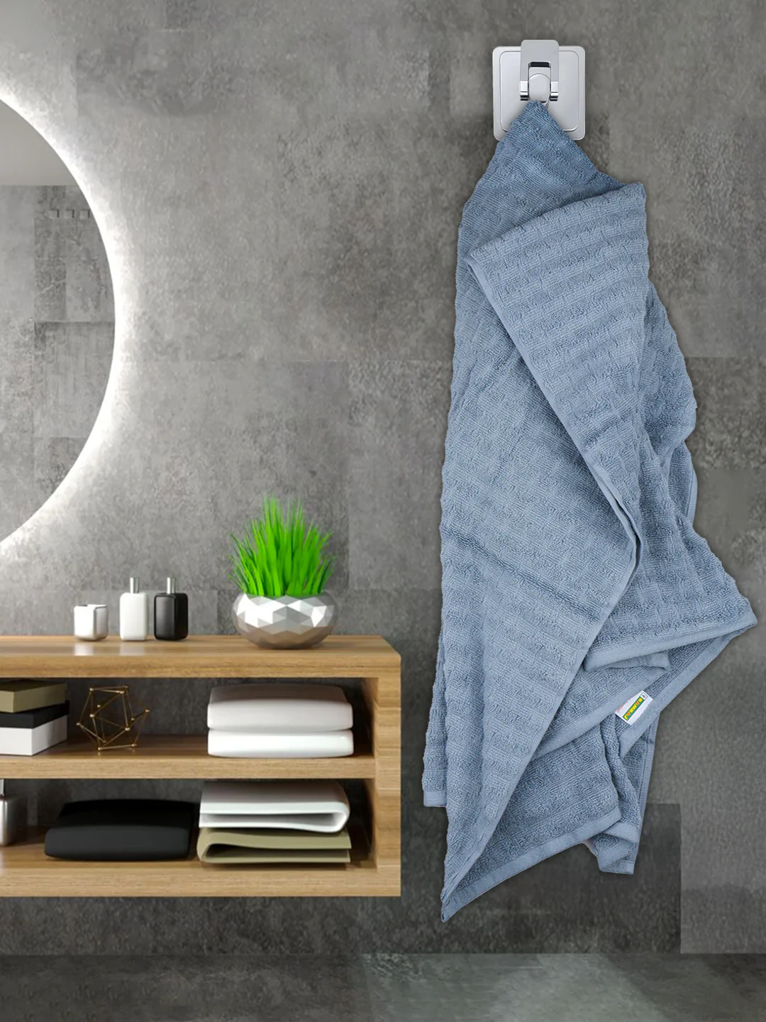 Luxury Terry Low Twist  Bath Towel Blue Fog - Image 2