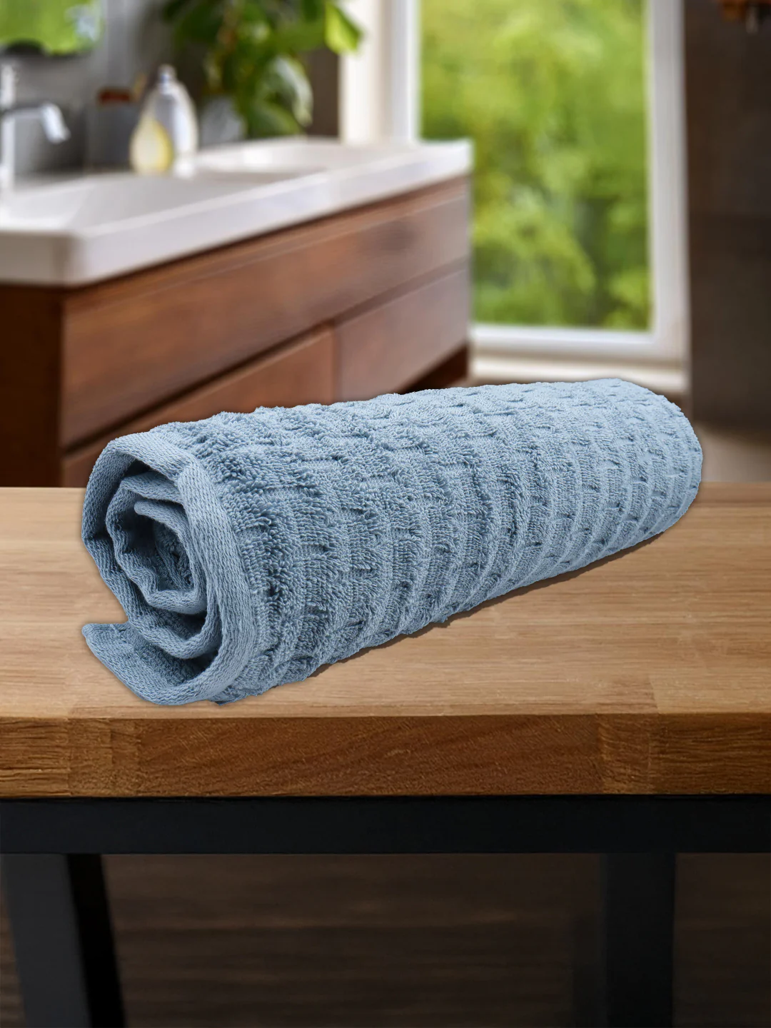 Luxury Terry Low Twist  Bath Towel Blue Fog - Image 3