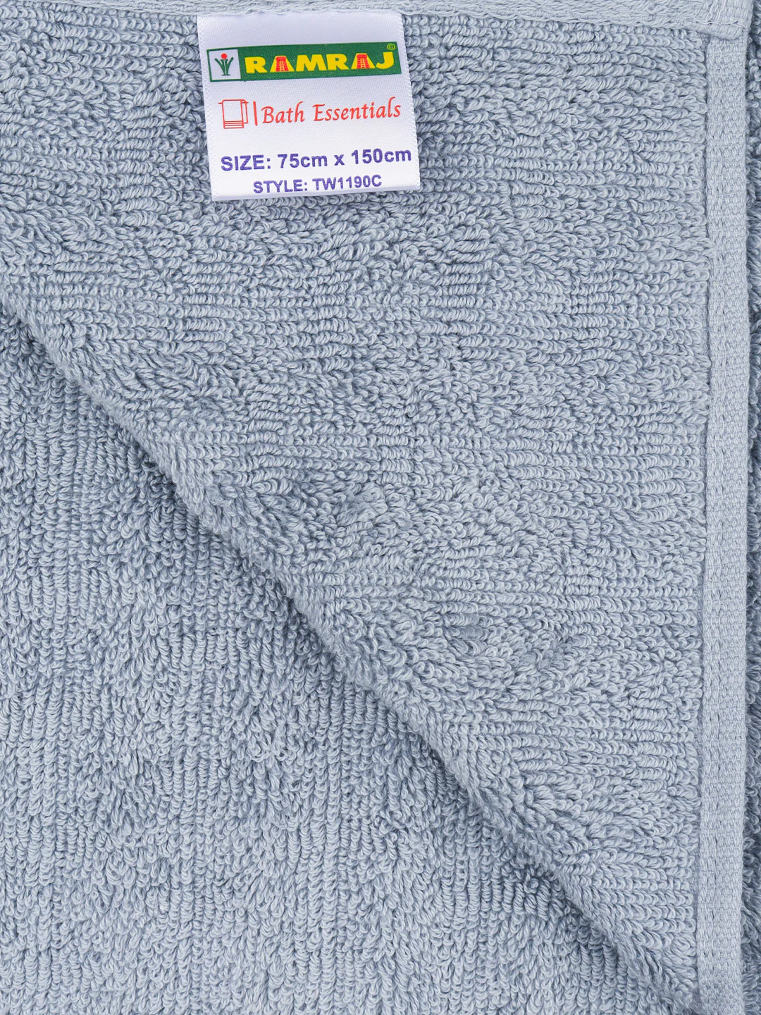 Luxury Terry Low Twist  Bath Towel Blue Fog - Image 5