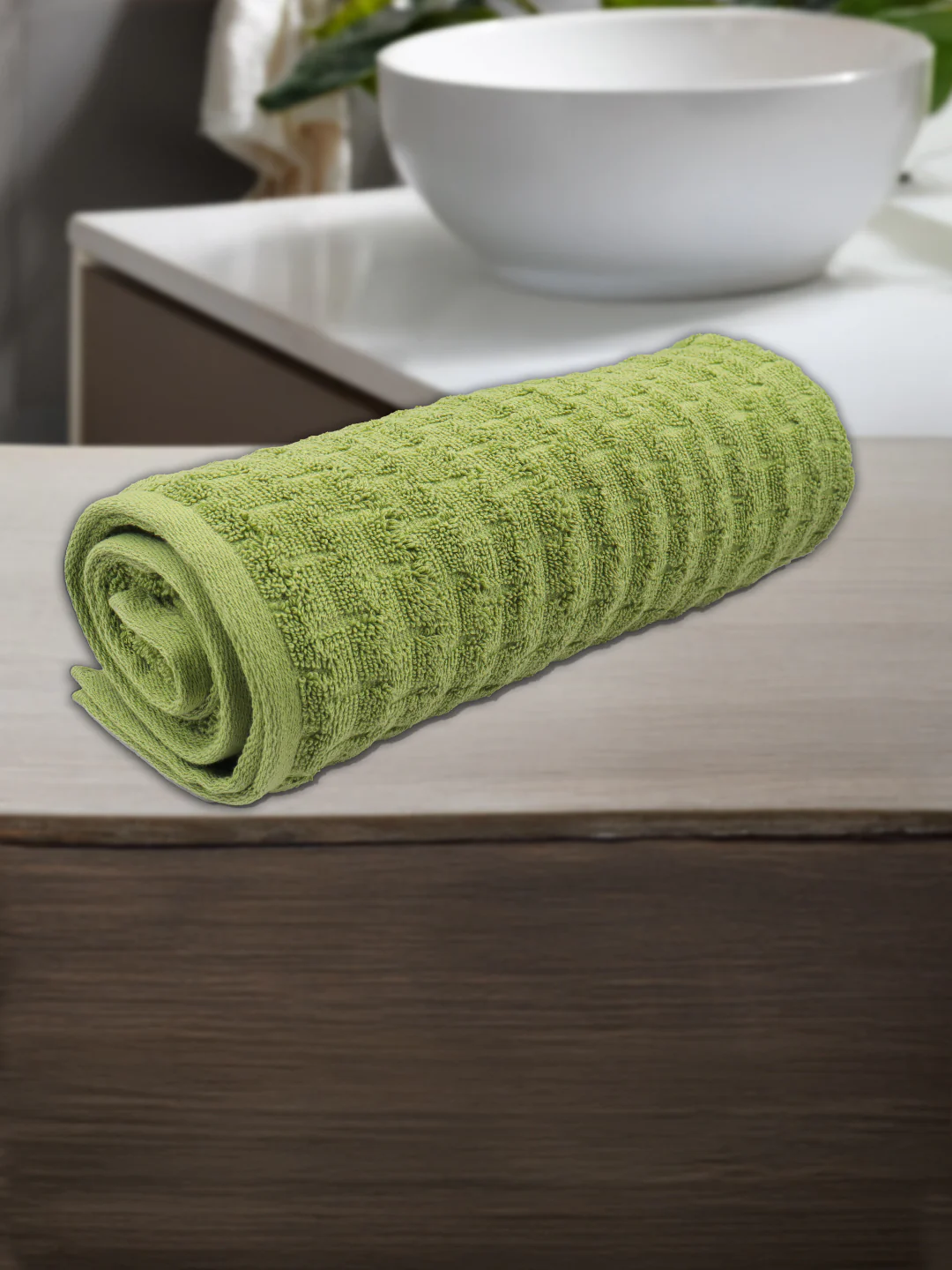 Luxury Terry Low Twist  Bath Towel Fern Green - Image 4