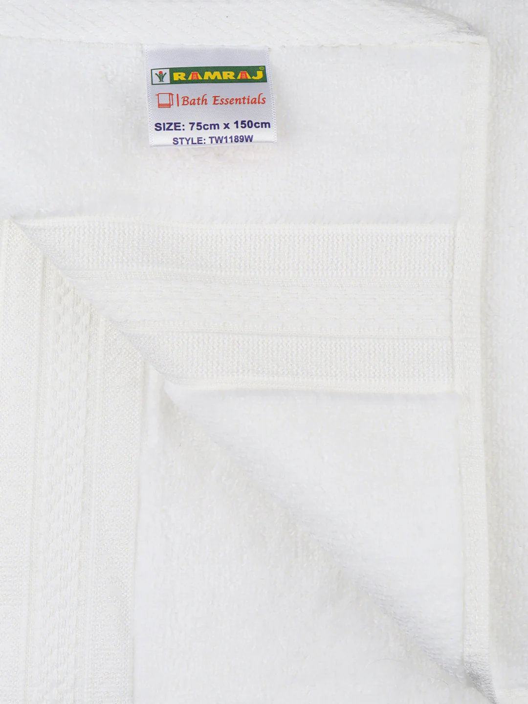 Luxury Terry Low Twist Bath Towel White - Image 5
