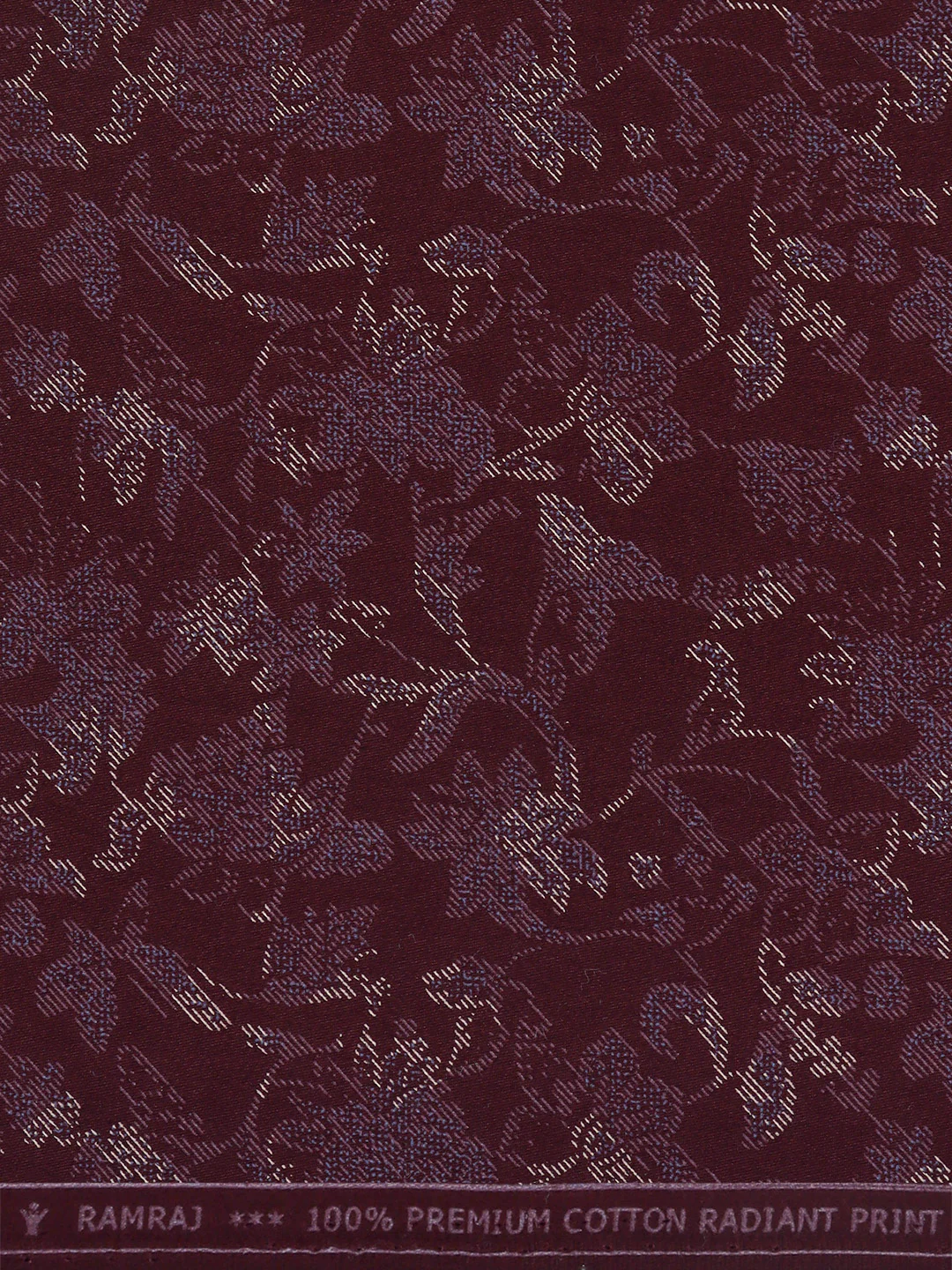 100% Cotton Maroon Printed Shirt Fabric Oslo - Image 2