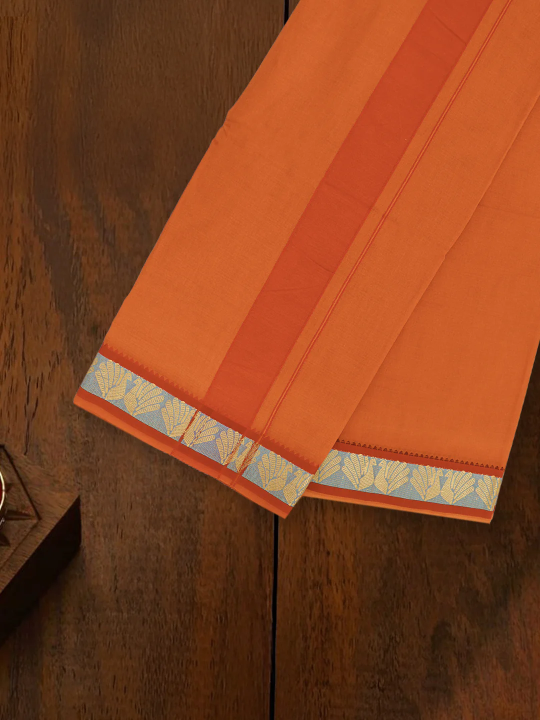 100% Cotton Panchakacham with Angavasthram Set Adinath Dark Kavi (9+5) - Image 3