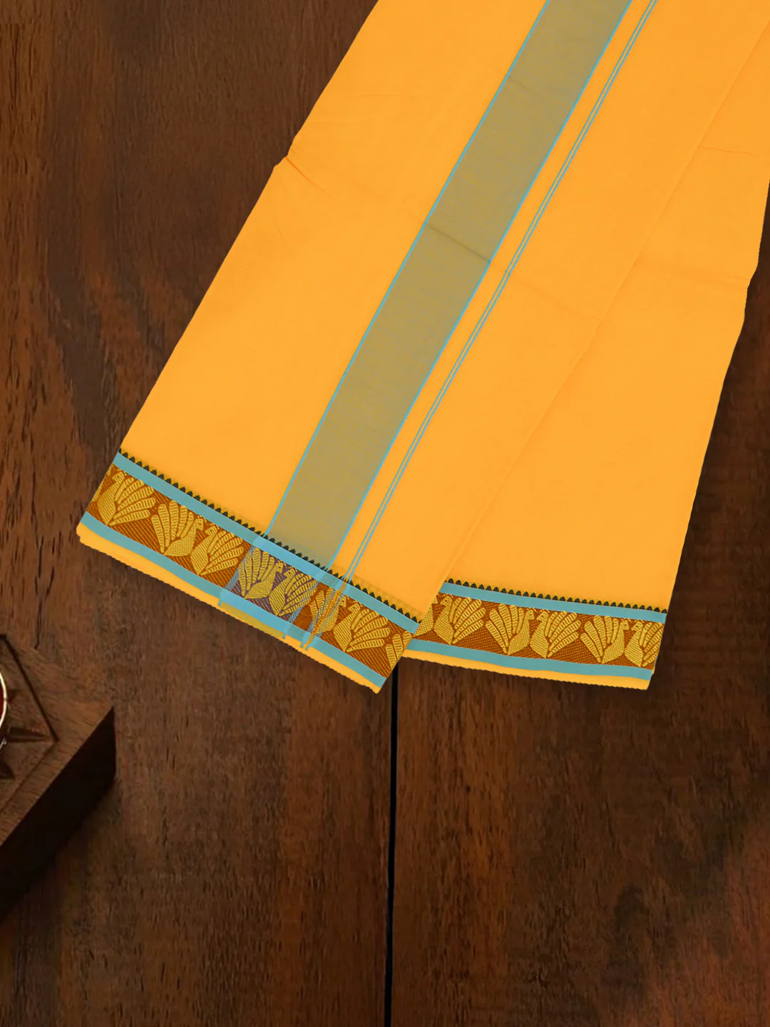 100% Cotton Panchakacham with Angavasthram Set Adinath Mango (9+5) - Image 4