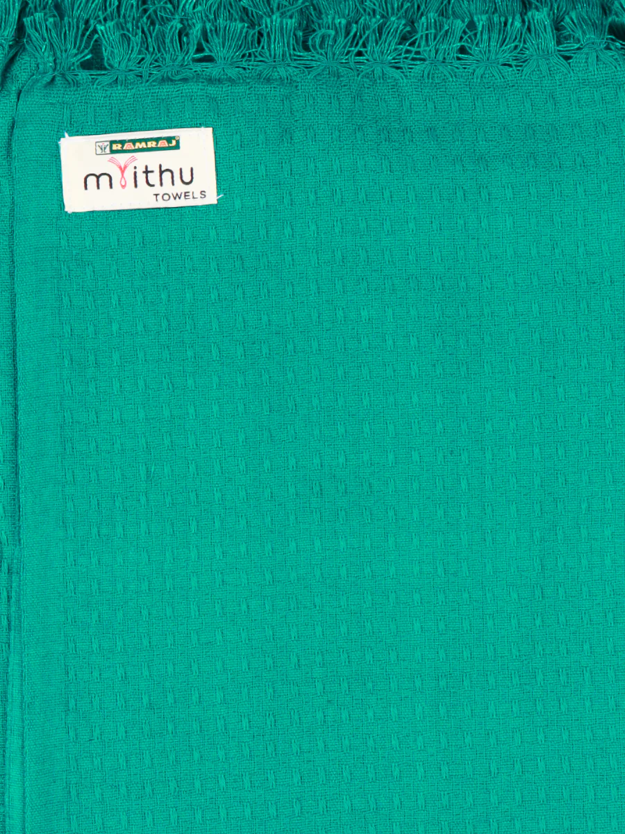 100% Cotton Plain Bath Towel Cygent Green Towel Pack of 3 - Image 4