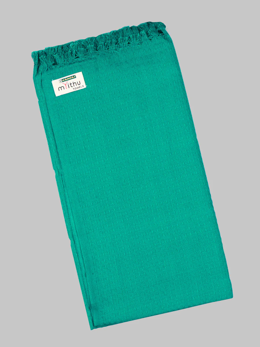 100% Cotton Plain Bath Towel Green Pack of 2 - Image 2