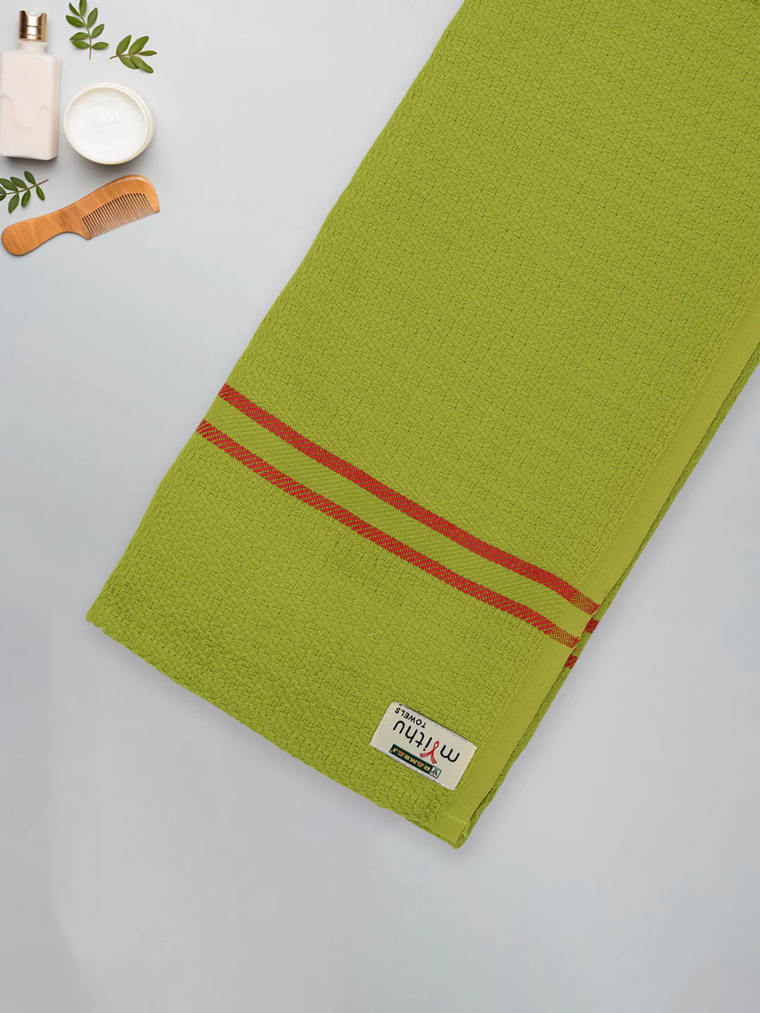 100% Cotton Self Designed Bath Towel Green Magnus MCS01 - Image 3