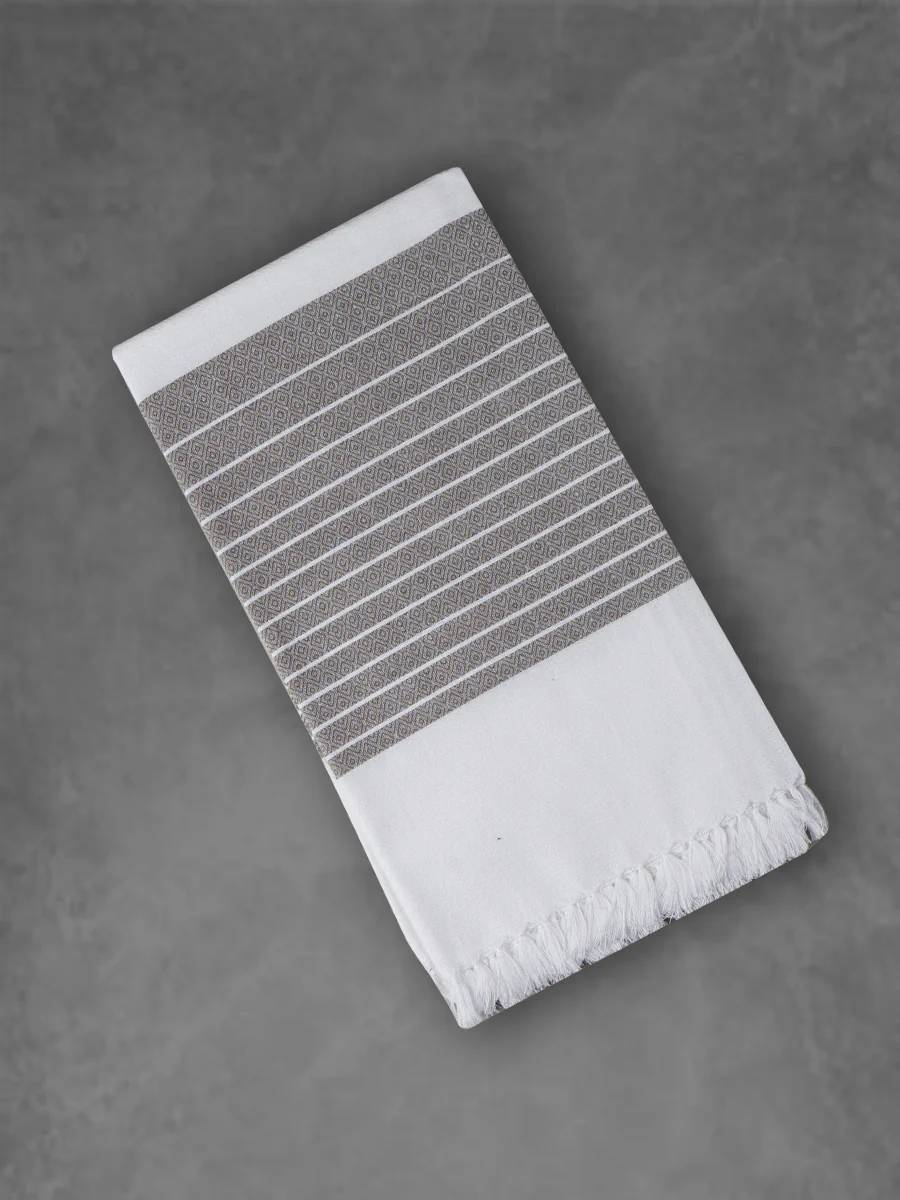 100% Cotton Self Designed Bath Towel Signature 1051 Pack of 2 - Image 4