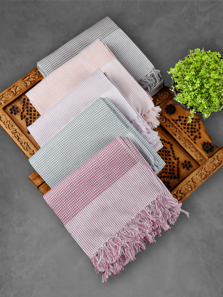 100% Cotton Checked Bath Towel Signature 1054 Pack of 2