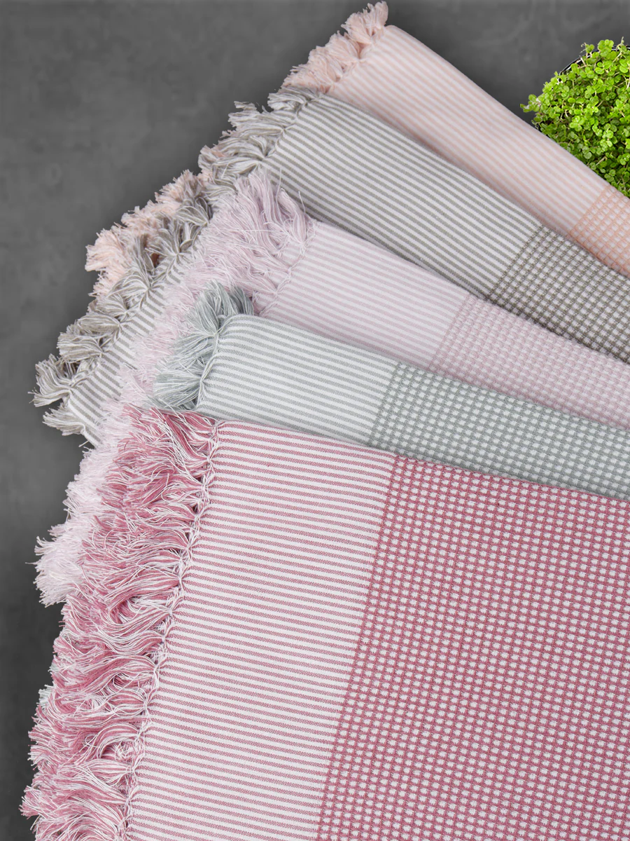 100% Cotton Checked Bath Towel Signature 1054 Pack of 2 - Image 7