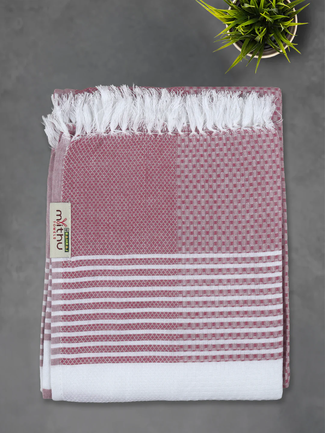 100% Cotton Self Designed Signature Bath Towel Pack of 2 1129 - Image 5