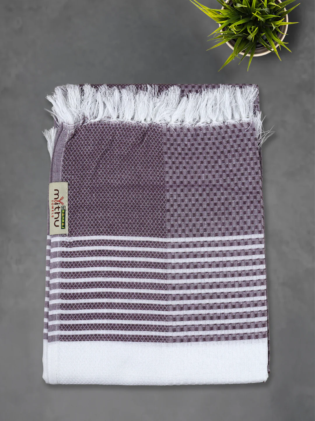 100% Cotton Self Designed Signature Bath Towel Pack of 2 1129 - Image 7