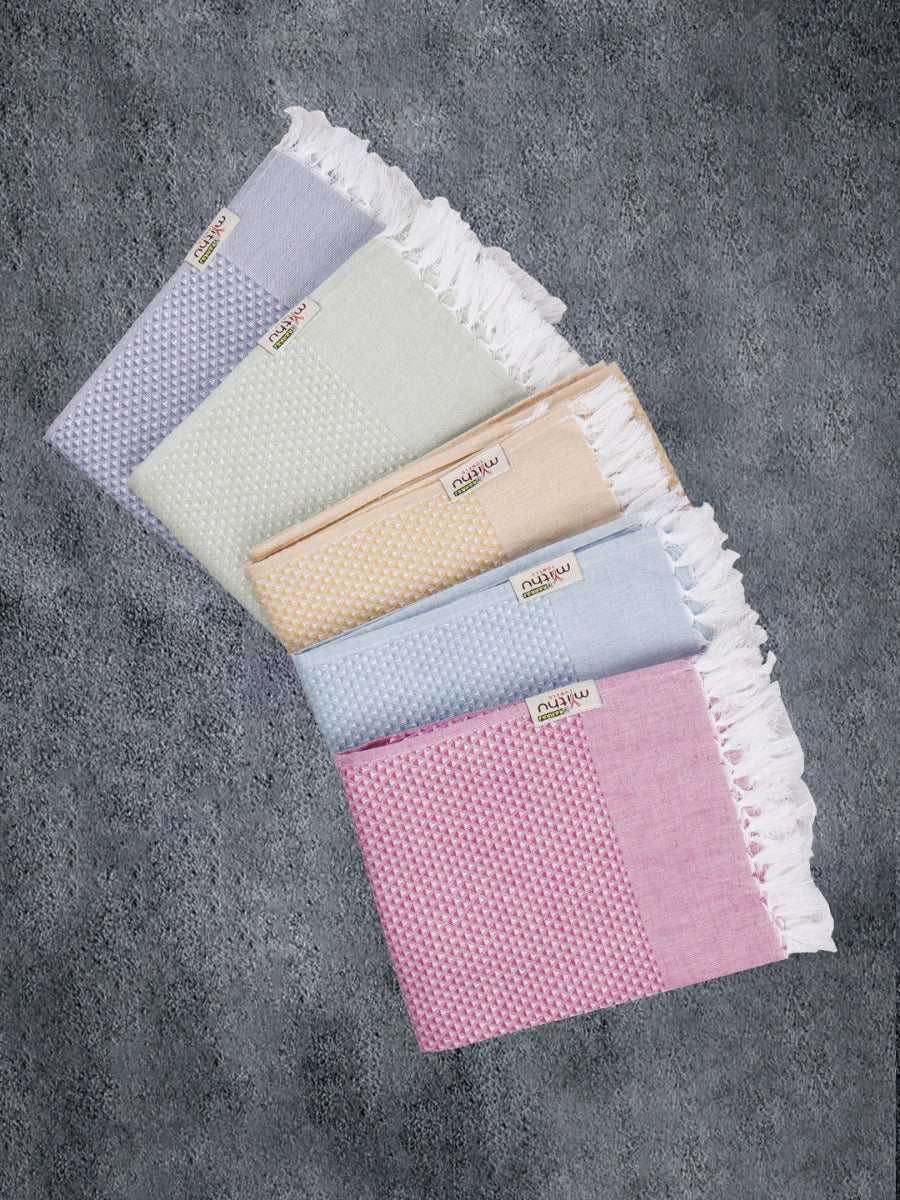 100% Cotton Signature Checked Bath Towel 1111 (Pack of 3) - Image 3