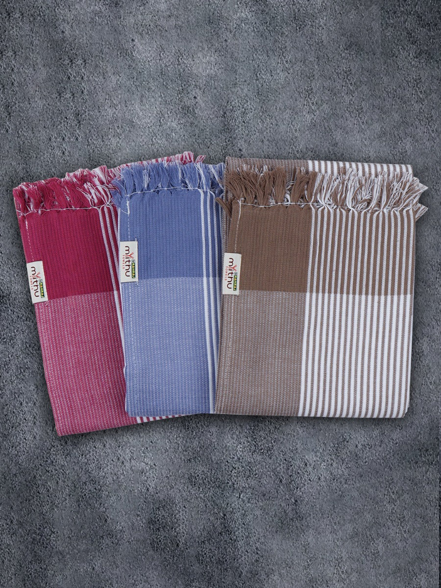 100% Cotton Signature Striped Bath Towel 1107 (Pack of 3) - Image 2