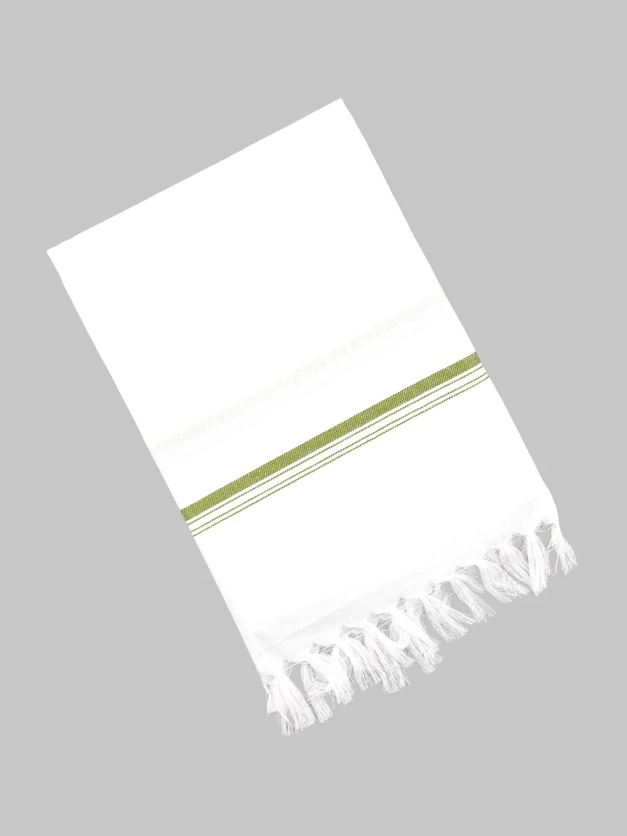 100% Cotton White with Assorted Border Bath Towel Cypress (Pack of 2) - Image 3