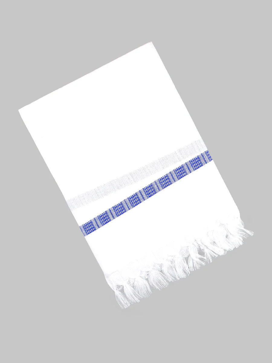 100% Cotton White with Assorted Border Bath Towel Cypress (Pack of 2) - Image 4
