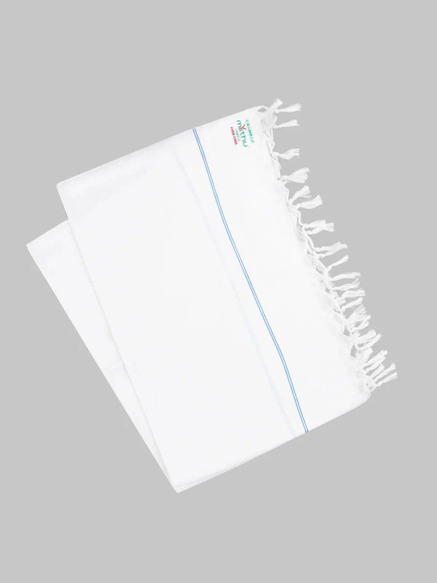 100% Cotton White with Assorted Border Bath Towel Ever Cool (Pack of 2) - Image 3