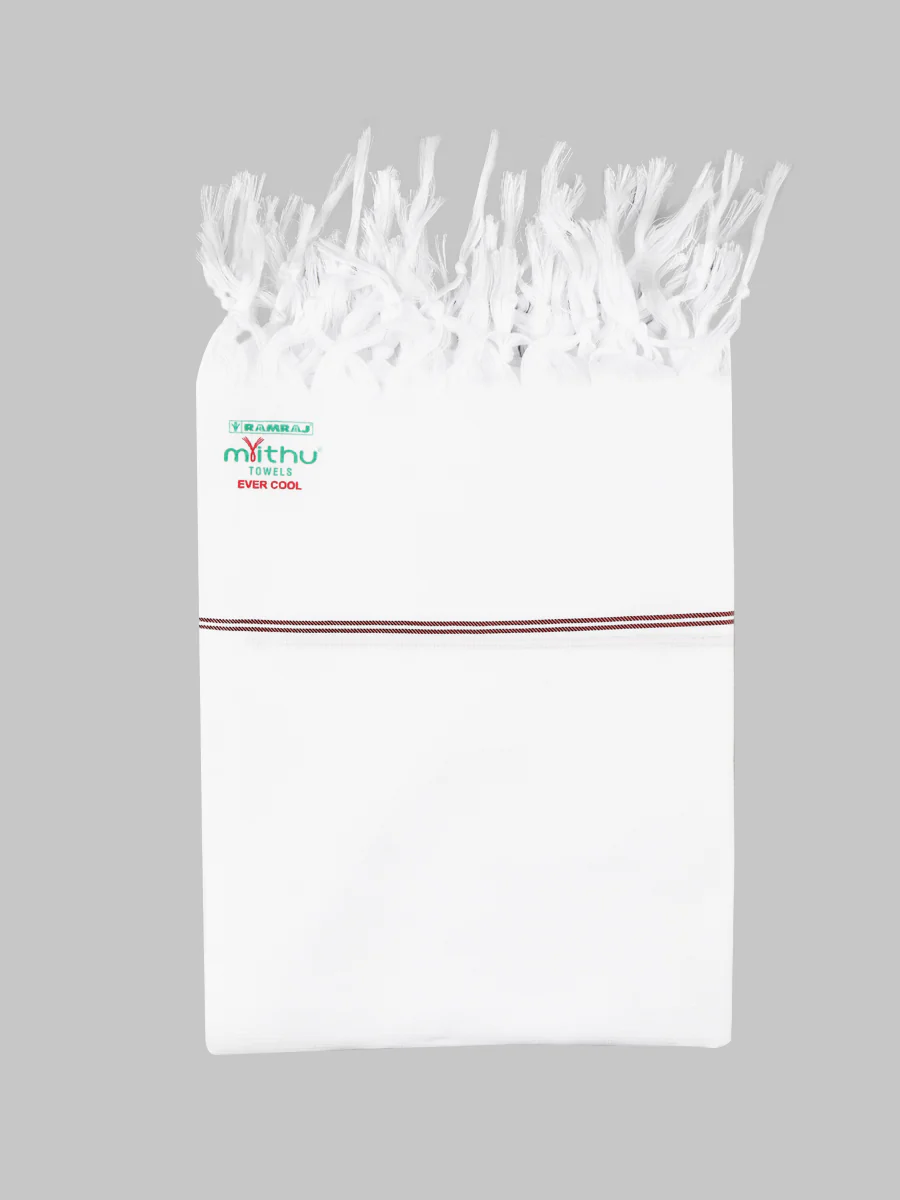 100% Cotton White with Assorted Border Bath Towel Ever Cool (Pack of 2) - Image 4
