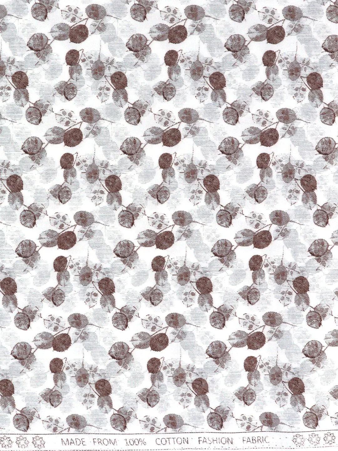100% Cotton White with Grey Printed Shirt Fabric Oslo Print - Image 2