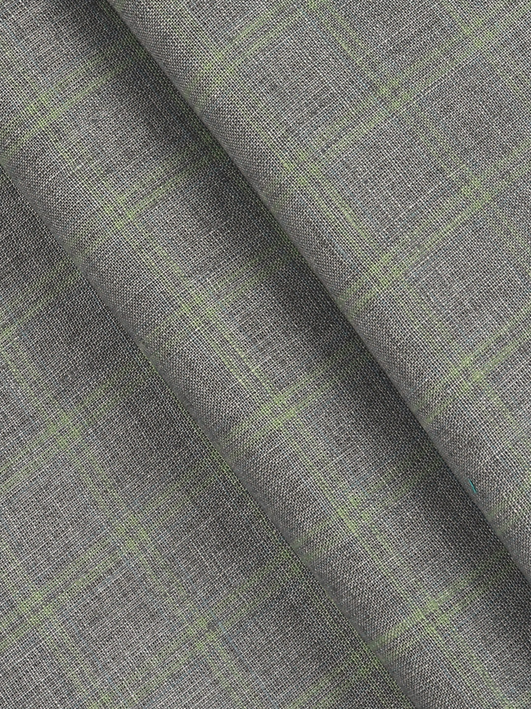 100% European Linen Grey Checked Shirt Fabric Park Elite