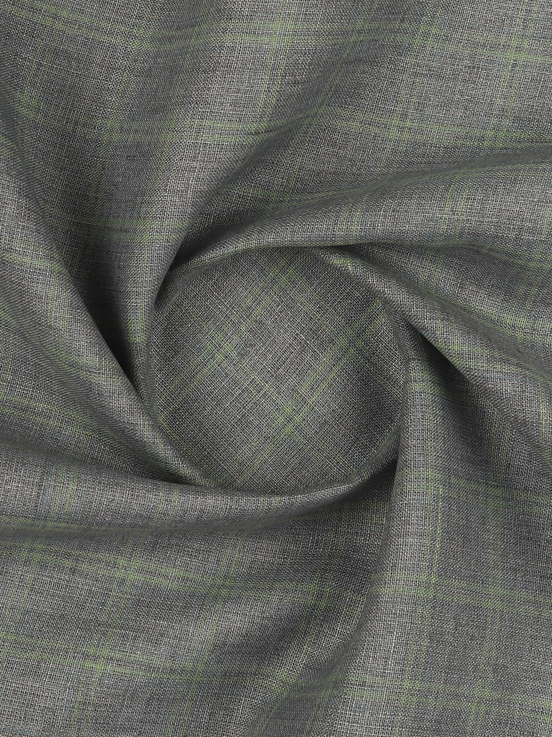 100% European Linen Grey Checked Shirt Fabric Park Elite - Image 2