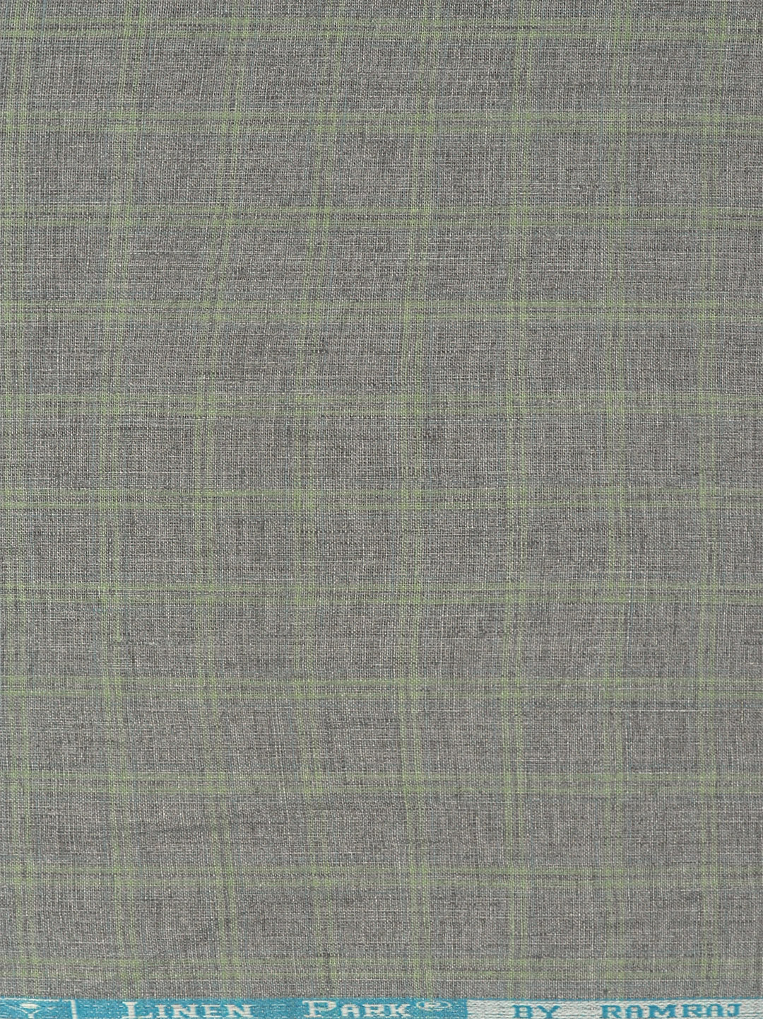 100% European Linen Grey Checked Shirt Fabric Park Elite - Image 3
