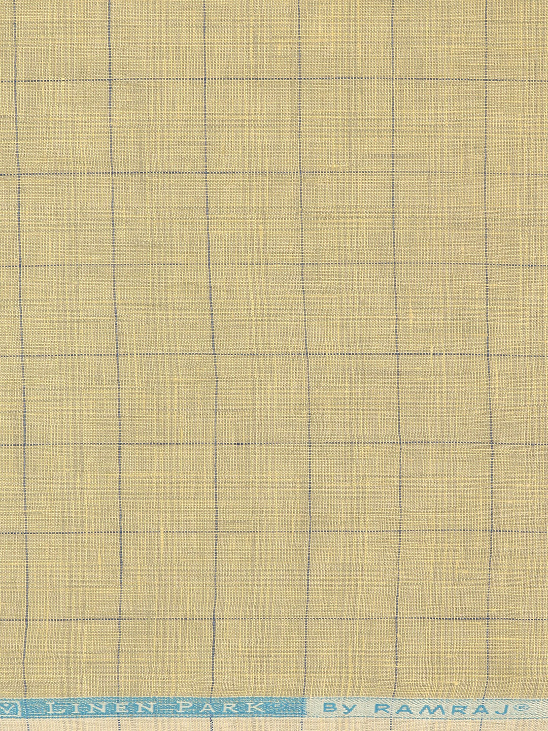 100% European Linen Mustard Checked Shirt Fabric Park Elite - Image 3