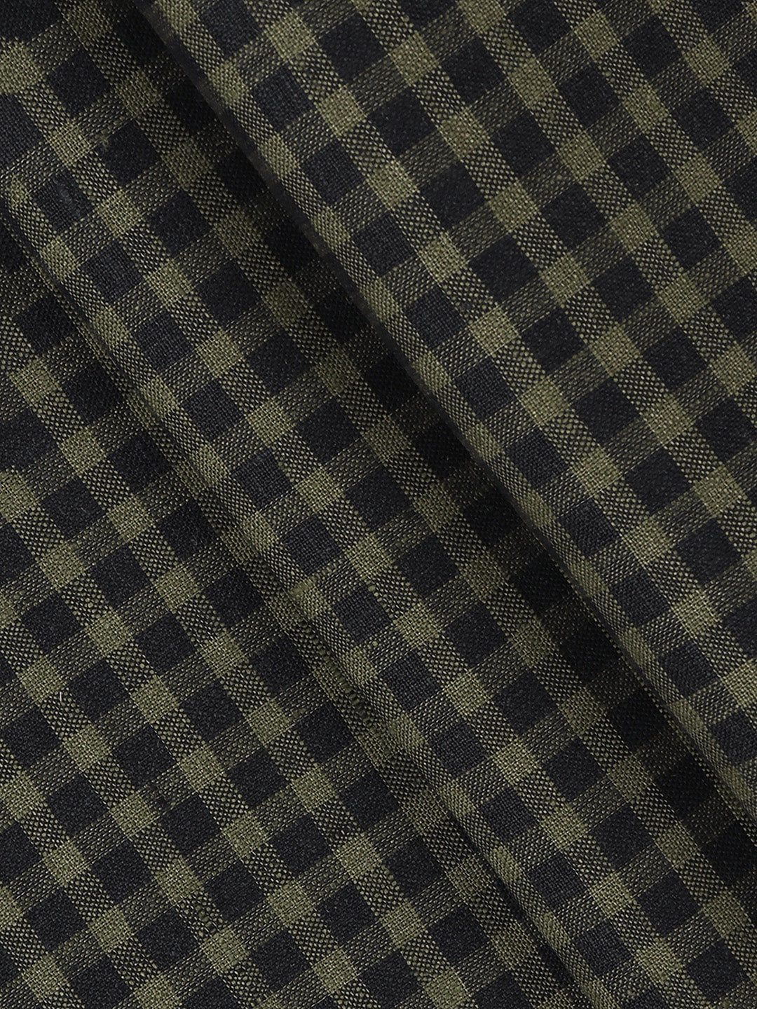 100% European Linen Navy Checked Shirt Fabric Park Elite - Image 2