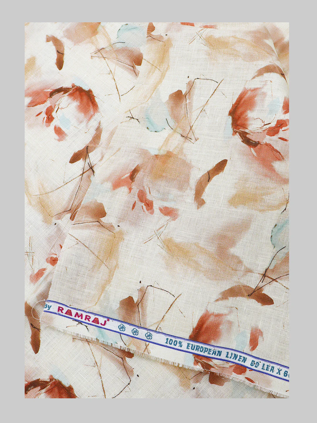 100% European Linen Sandal Printed Shirt Fabric Fortuner - Image 3