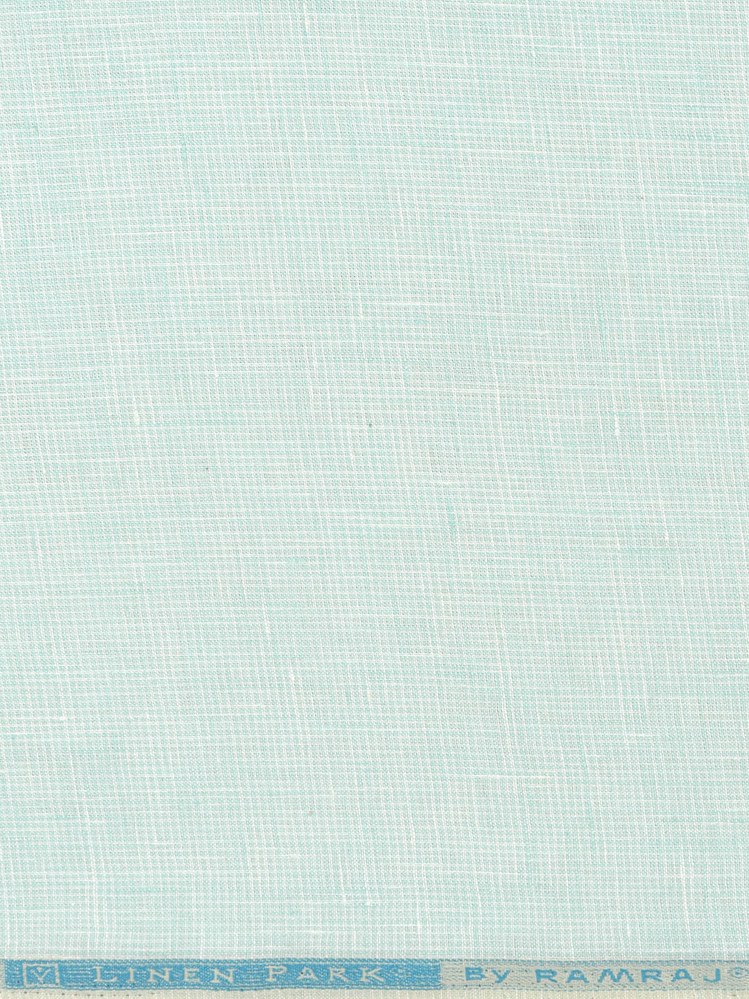 100% European Linen Sky Blue Checked Shirt Fabric Park Elite - Image 3